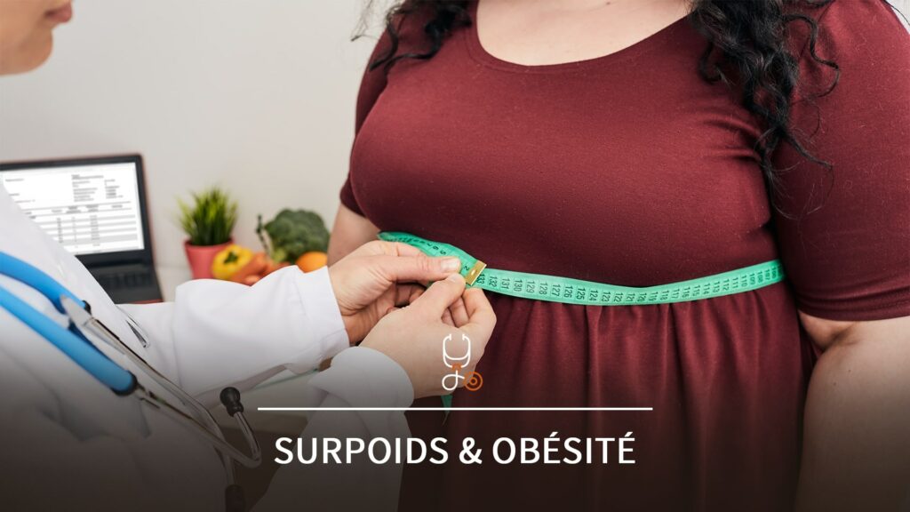 Consultation médicale centrée sur le suivi nutritionnel d’une patiente en surpoids, avec échanges bienveillants entre soignant et patient